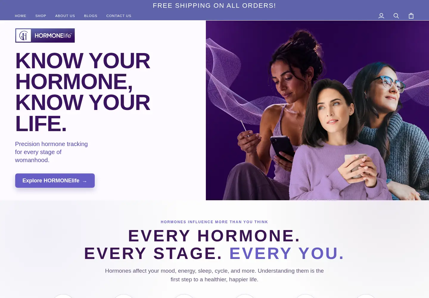Captured homepage of hormonelife.com in the current scan