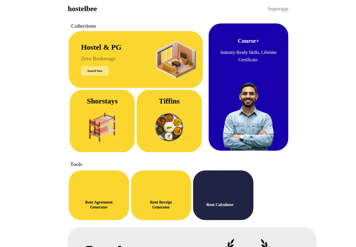 Captured homepage of hostelbee.com in the current scan