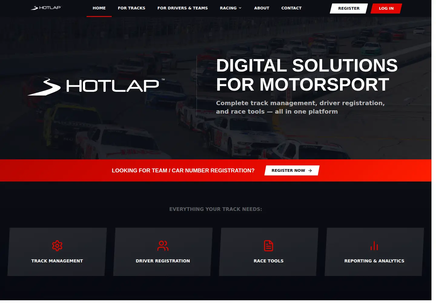 Captured homepage of hotlapracing.com in the current scan