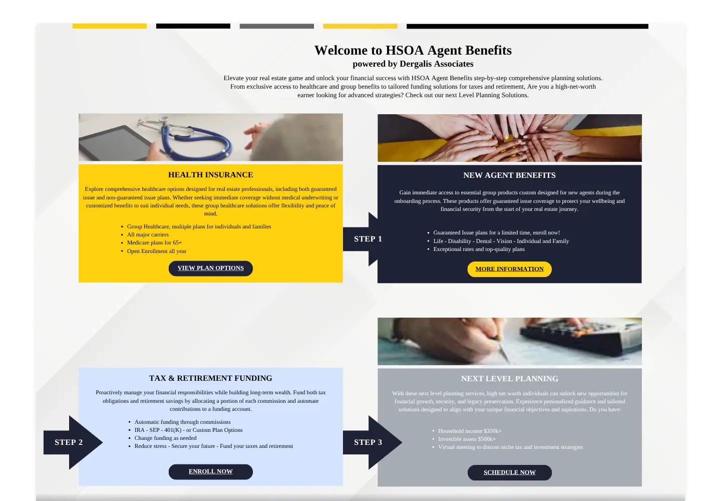 Captured homepage of hsoaagentbenefits.com in the current scan