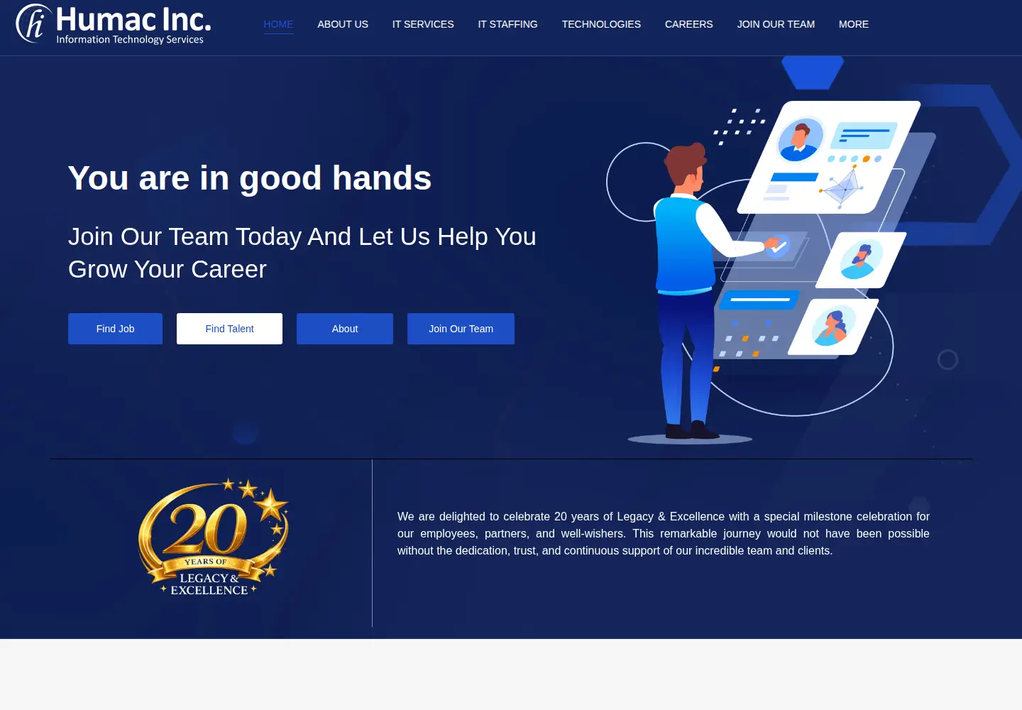 Screenshot of humacinc.com