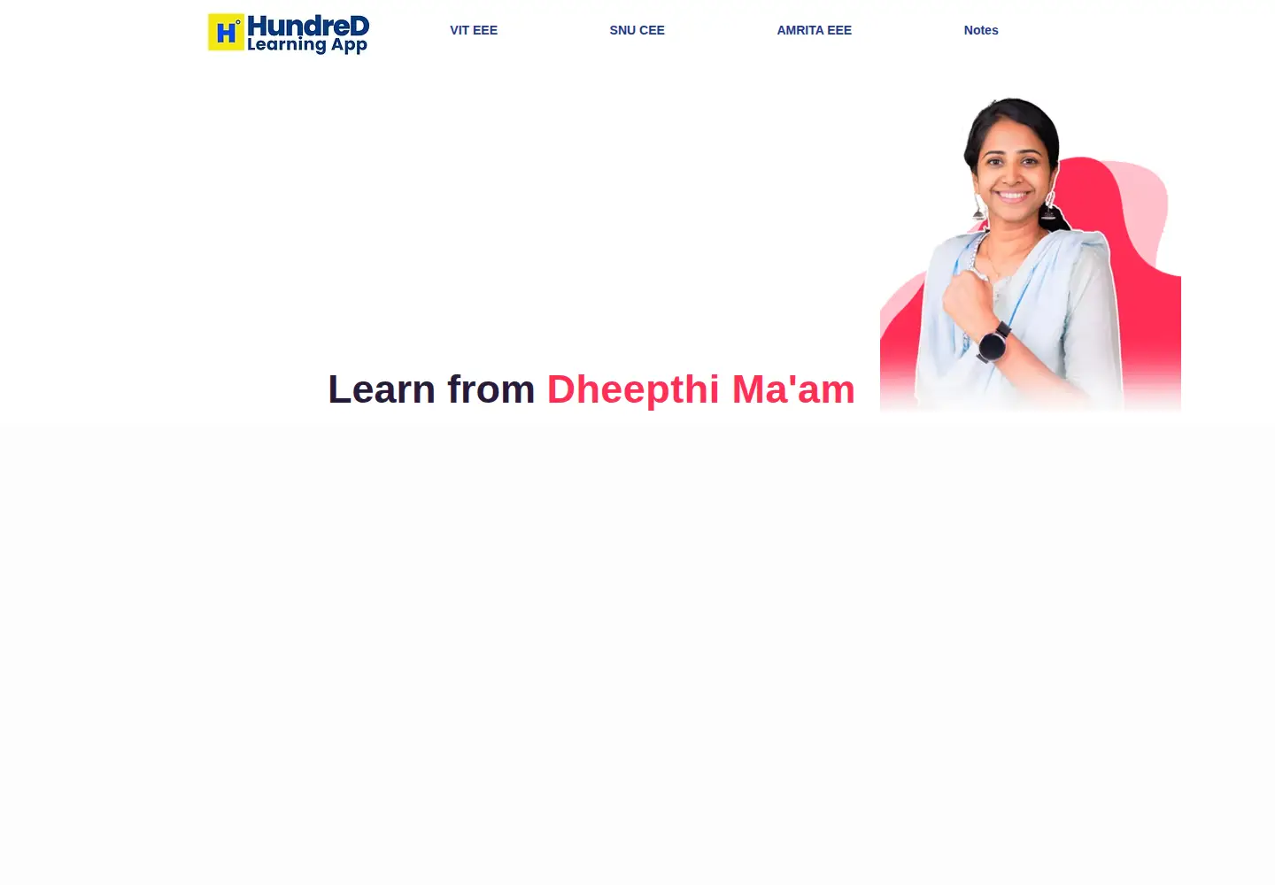 Screenshot of hundredlearning.com