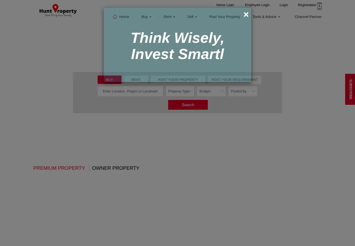 Screenshot of huntproperty.com