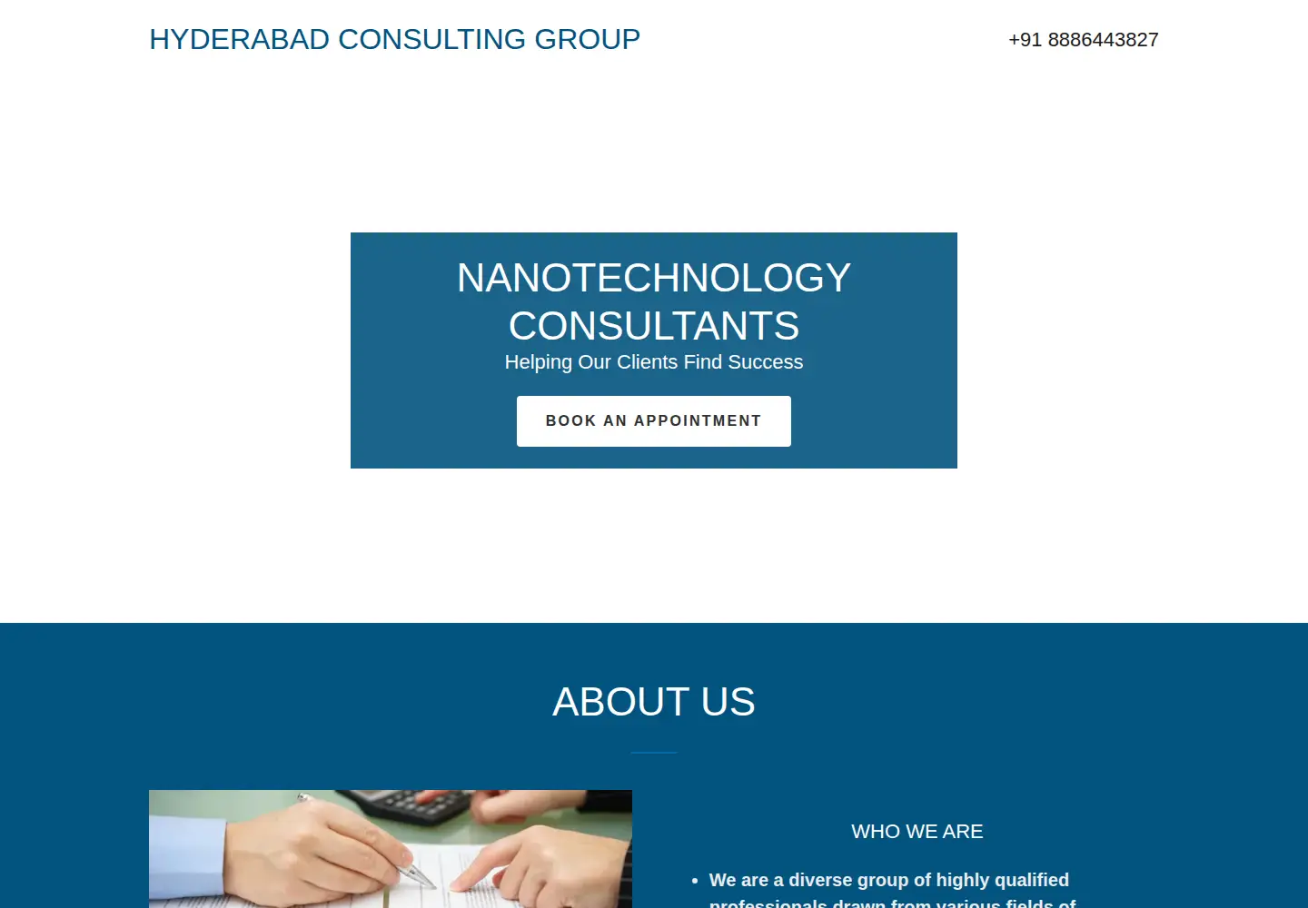 Screenshot of hyderabadconsultinggroup.com
