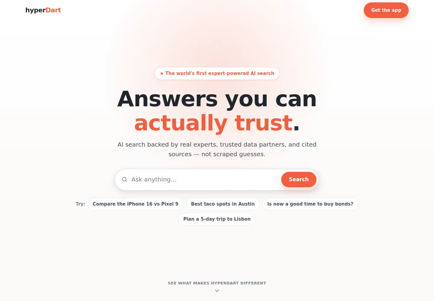 Captured homepage of hyperdart.com in the current scan