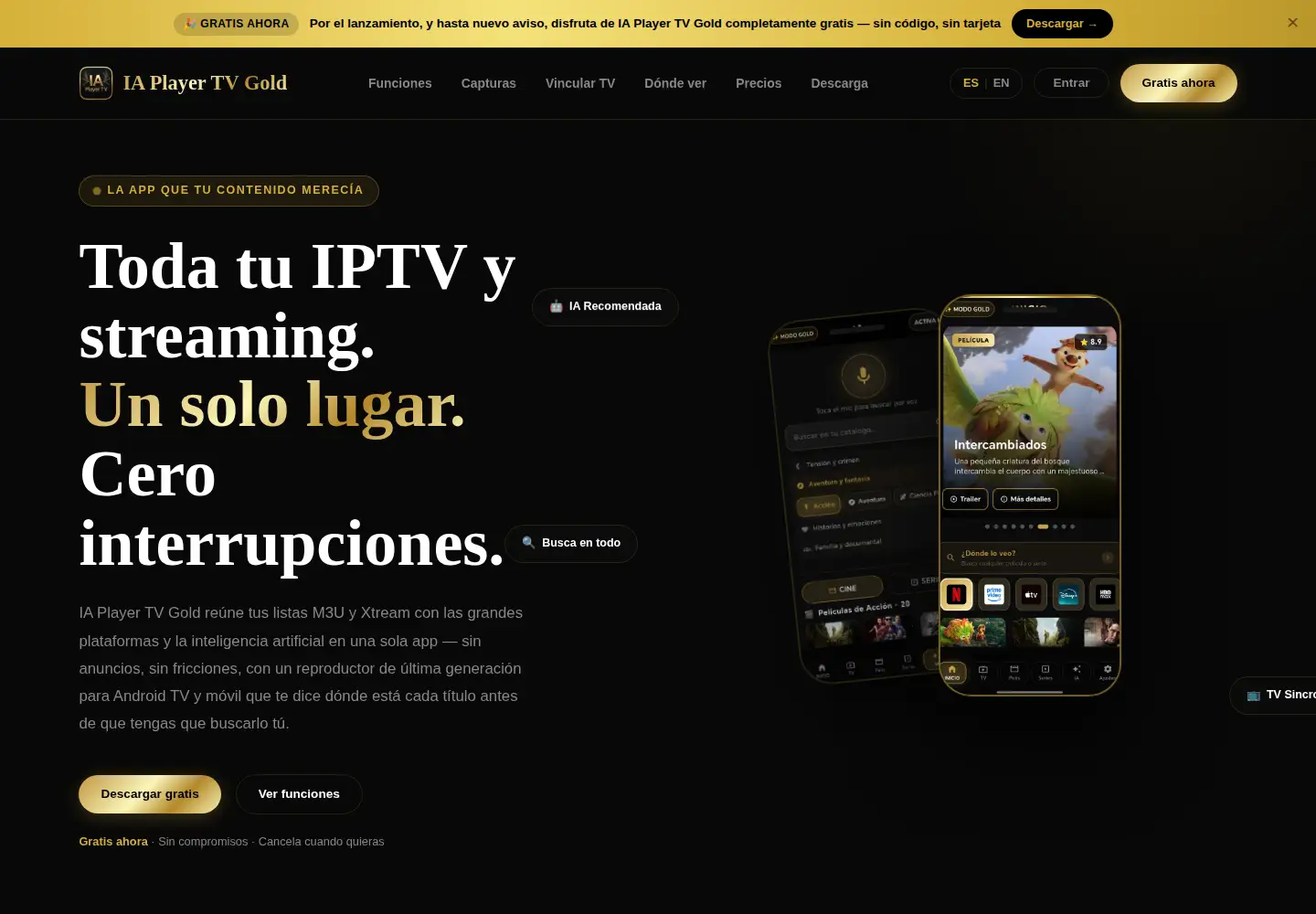 Screenshot of iaplayertv.com