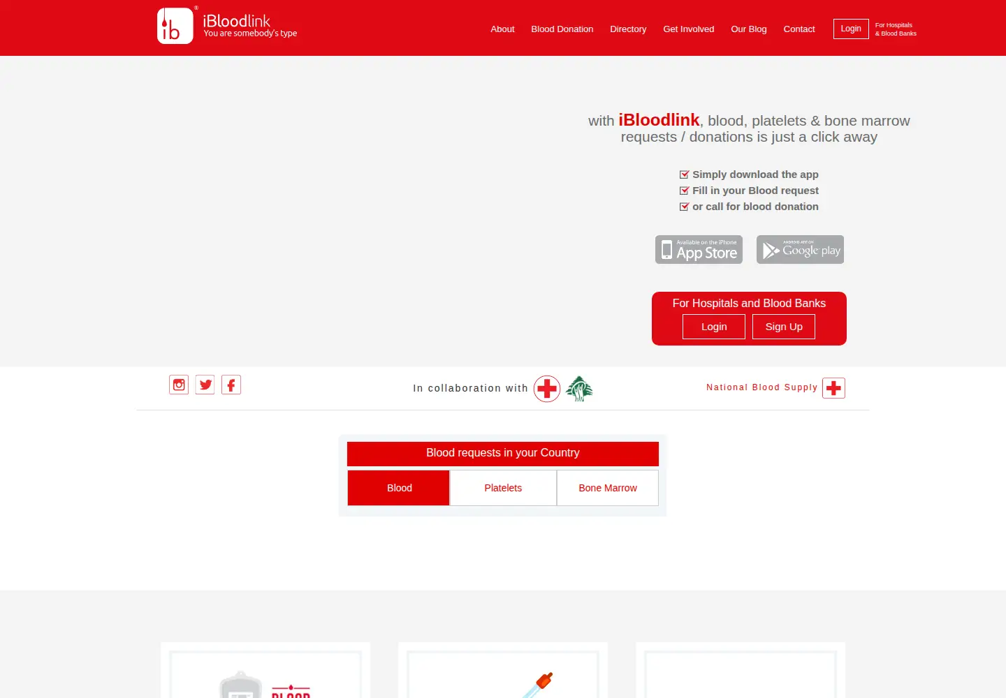 Screenshot of ibloodlink.com