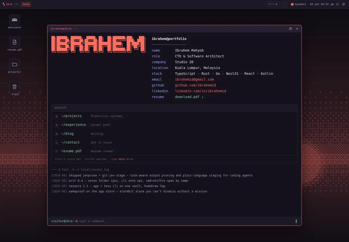 Captured homepage of ibrahemid.com in the current scan