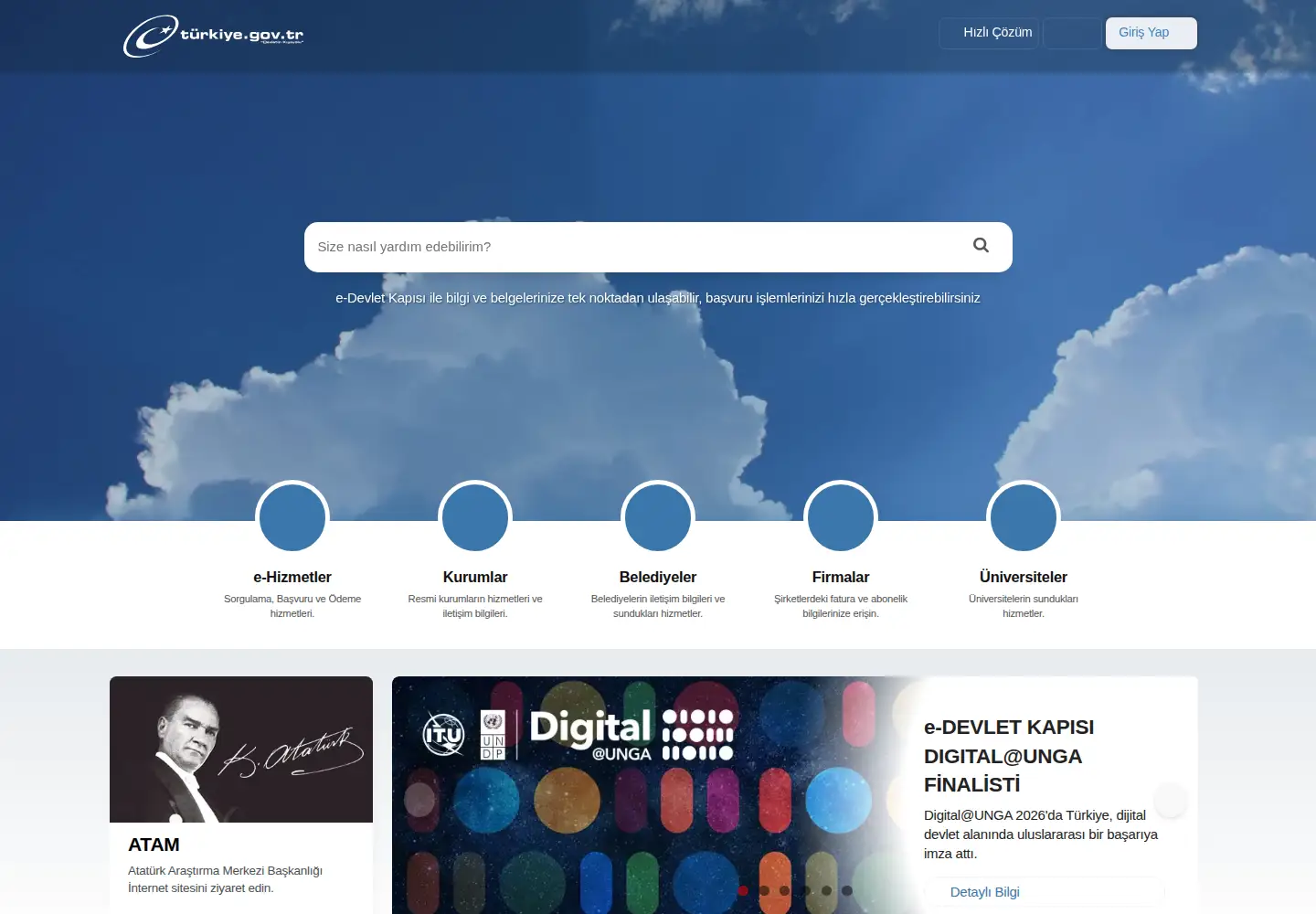 Screenshot of turkiye.gov.tr