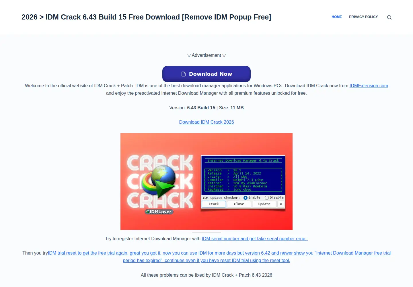 Screenshot of idmextension.com