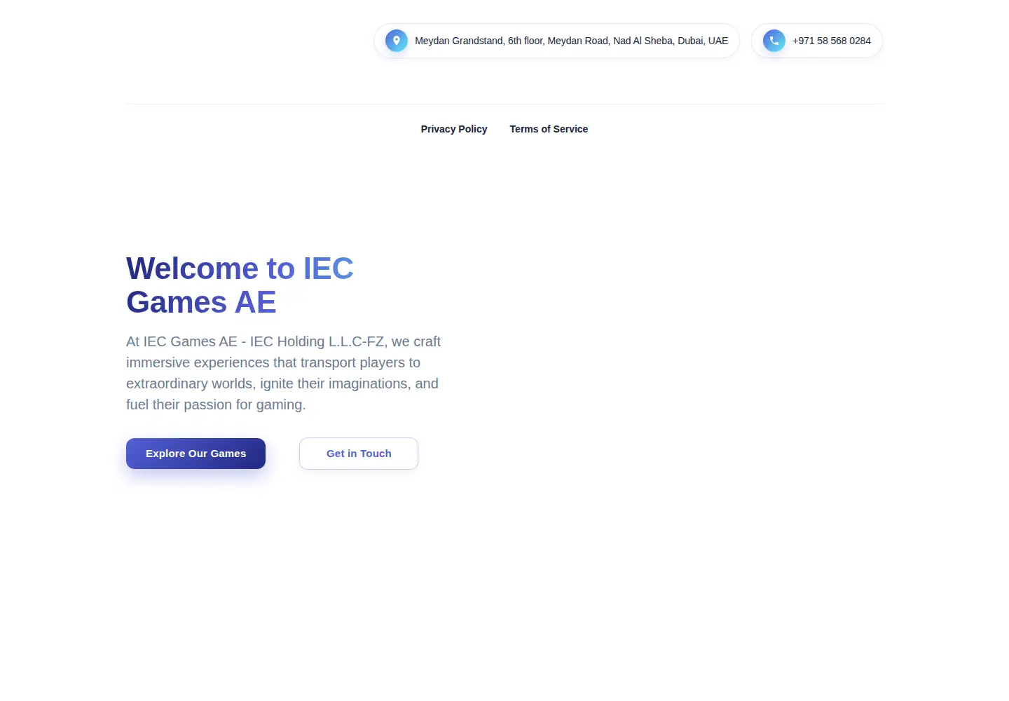 Captured homepage of iecgamesae.com in the current scan