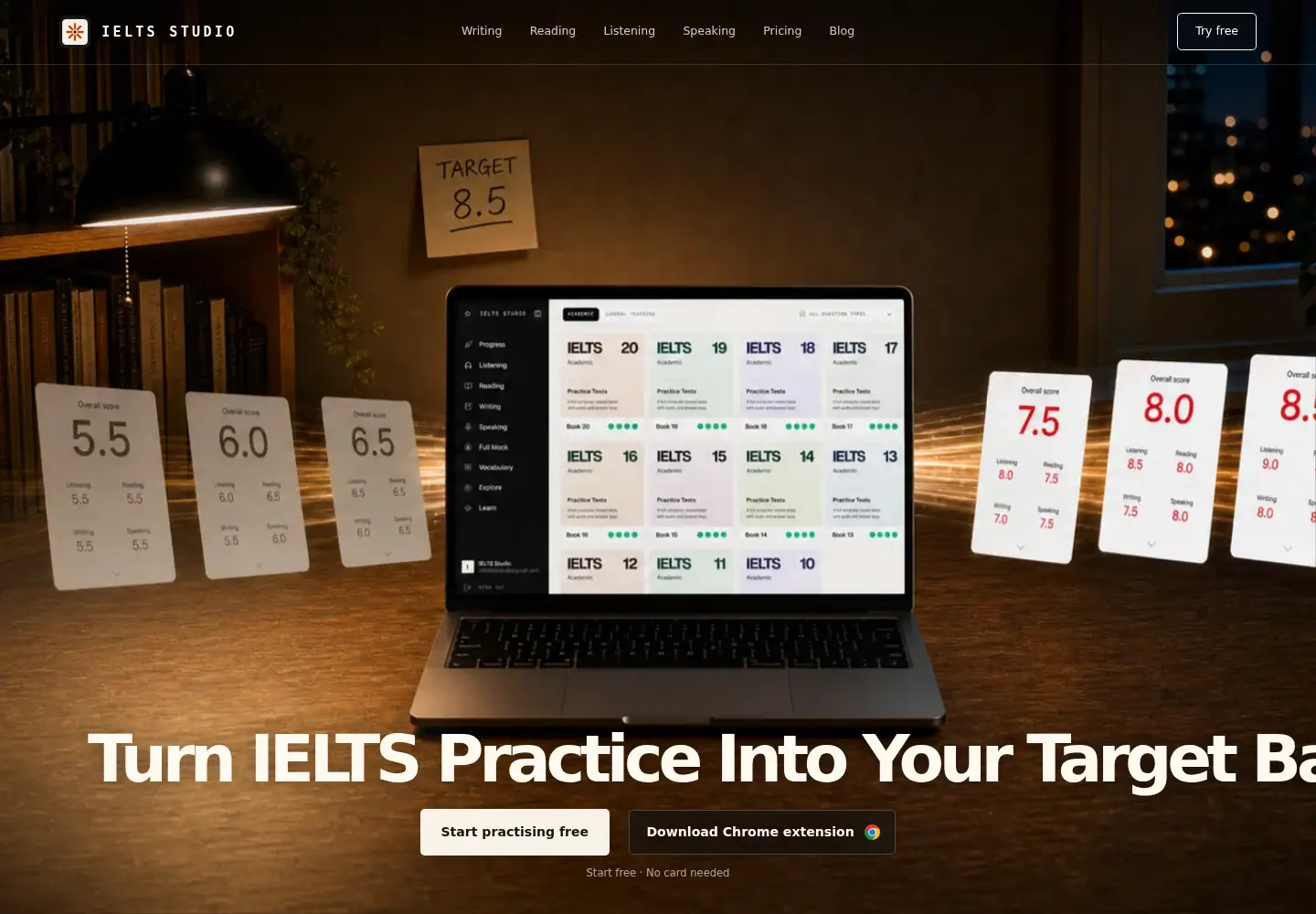 Captured homepage of ieltsstudio.com in the current scan