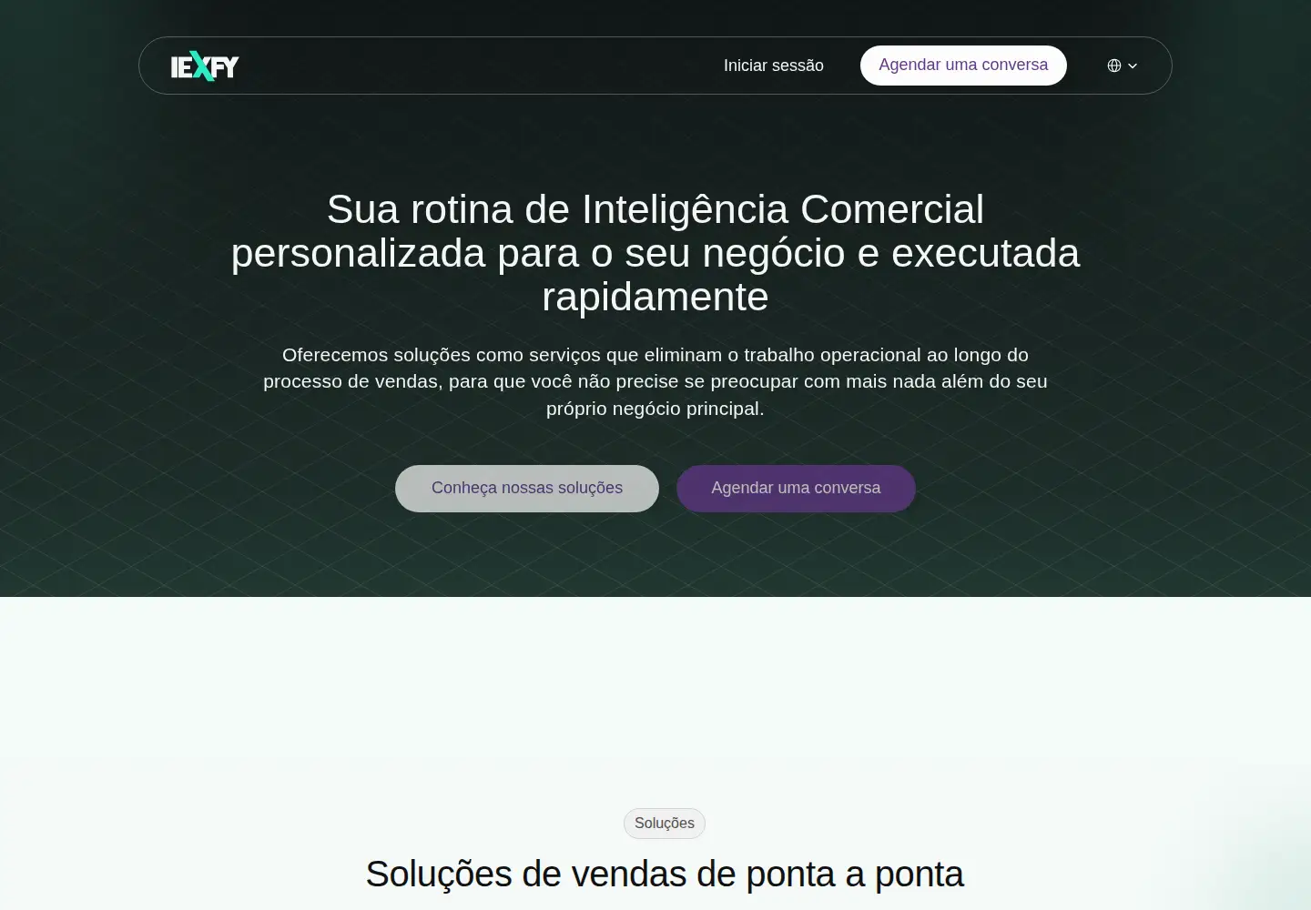 Captured homepage of iexfy.com in the current scan