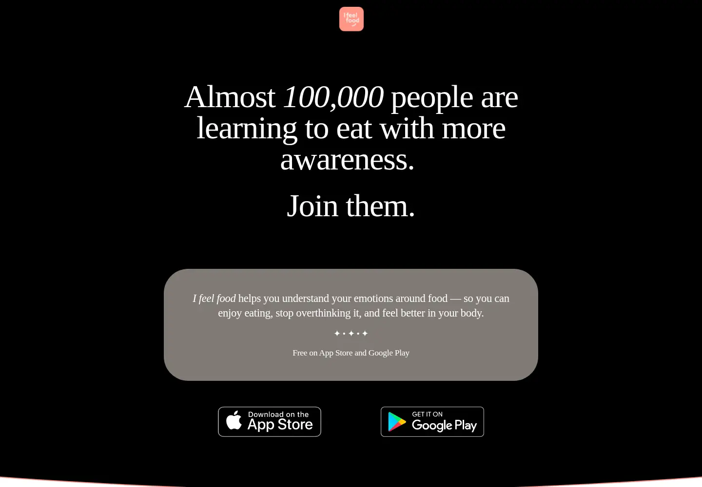 Captured homepage of ifeelfoodapp.com in the current scan