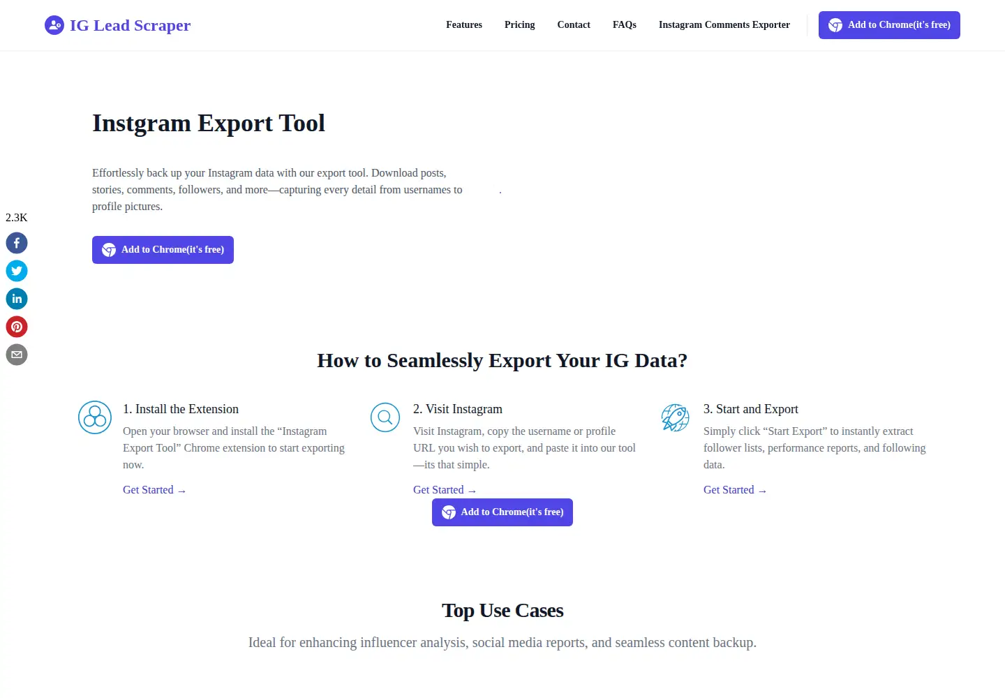 Screenshot of igleadscraper.com