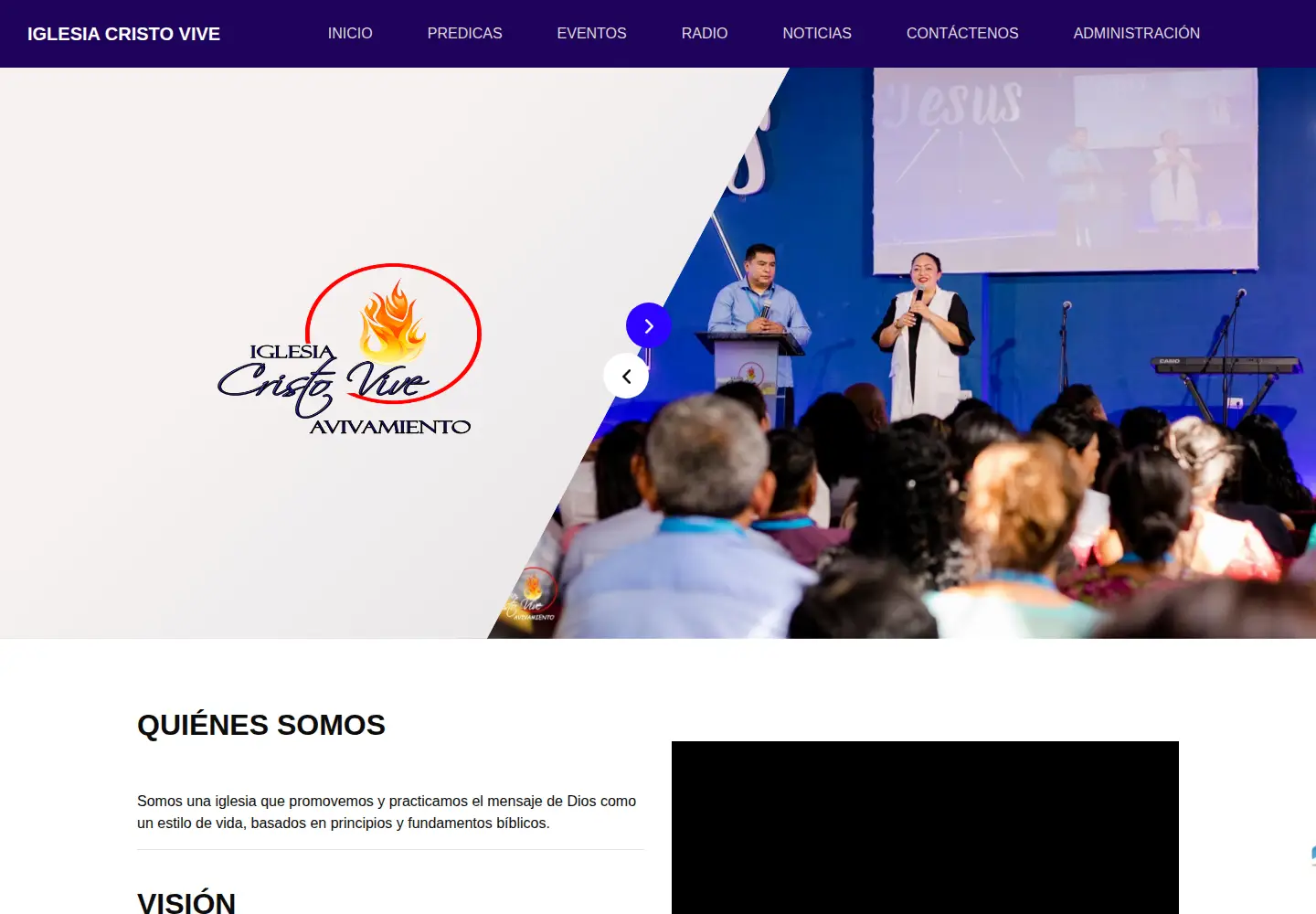 Screenshot of iglesiacristovivegt.com