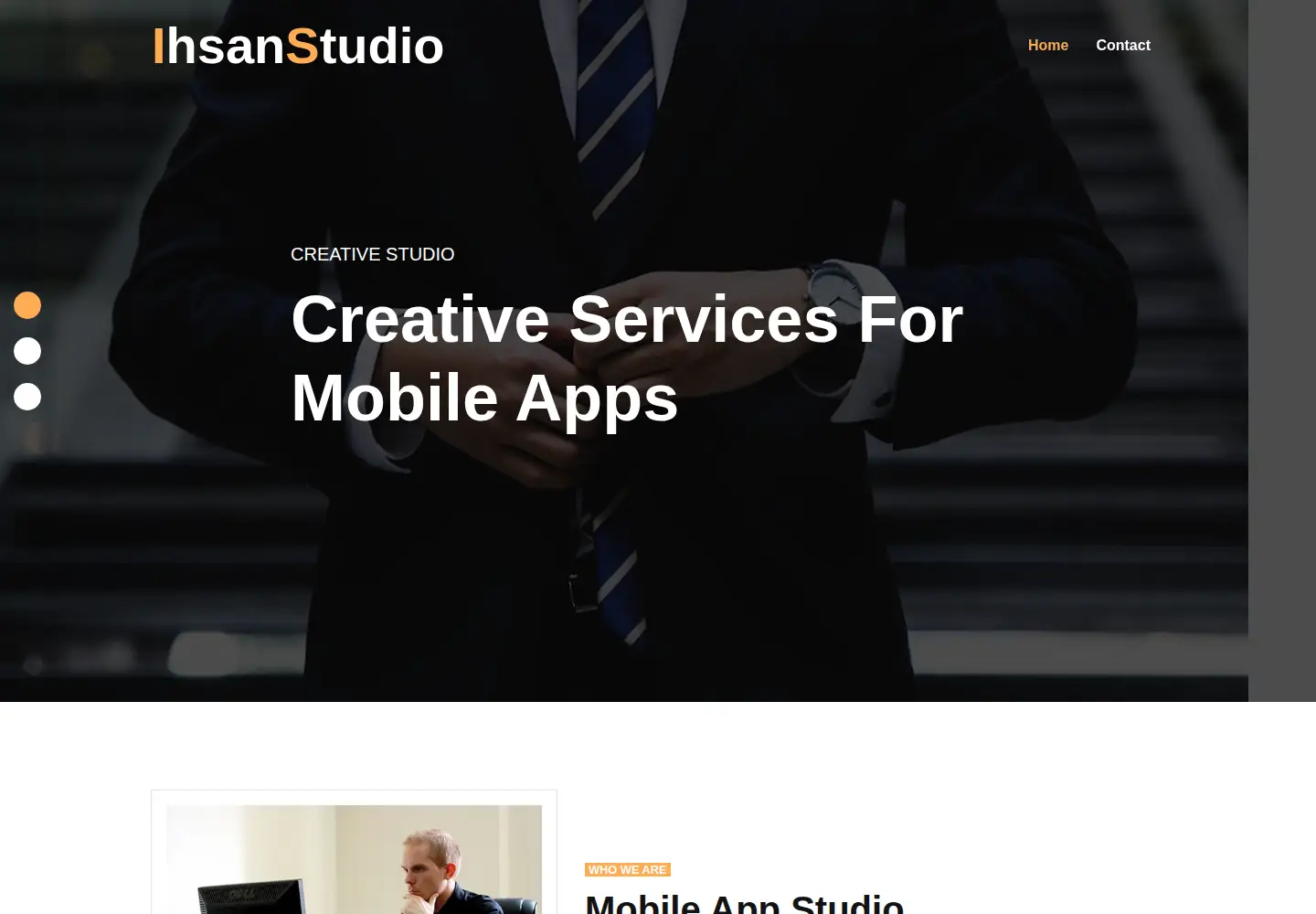 Captured homepage of ihsan-studio.com in the current scan