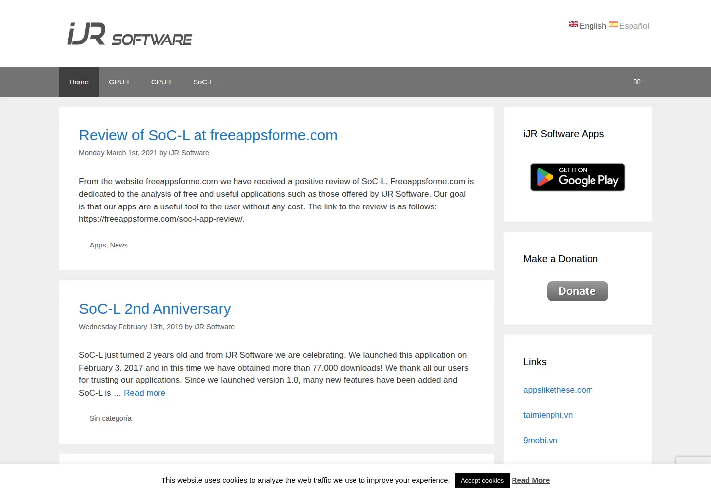 Captured homepage of ijrsoftware.com in the current scan