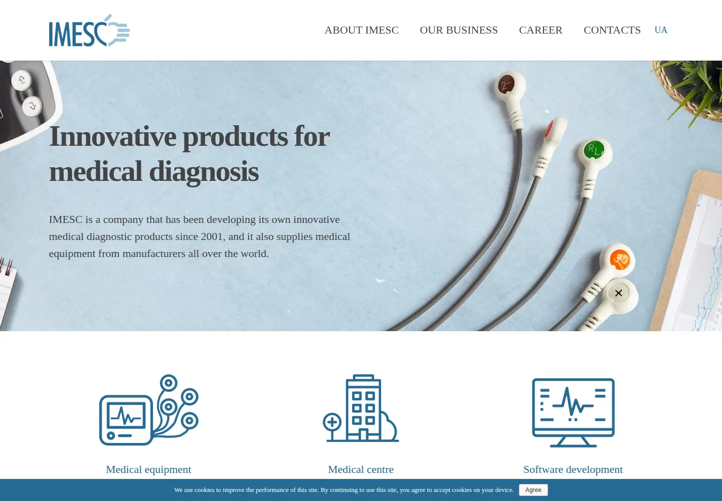 Captured homepage of imesc.com in the current scan