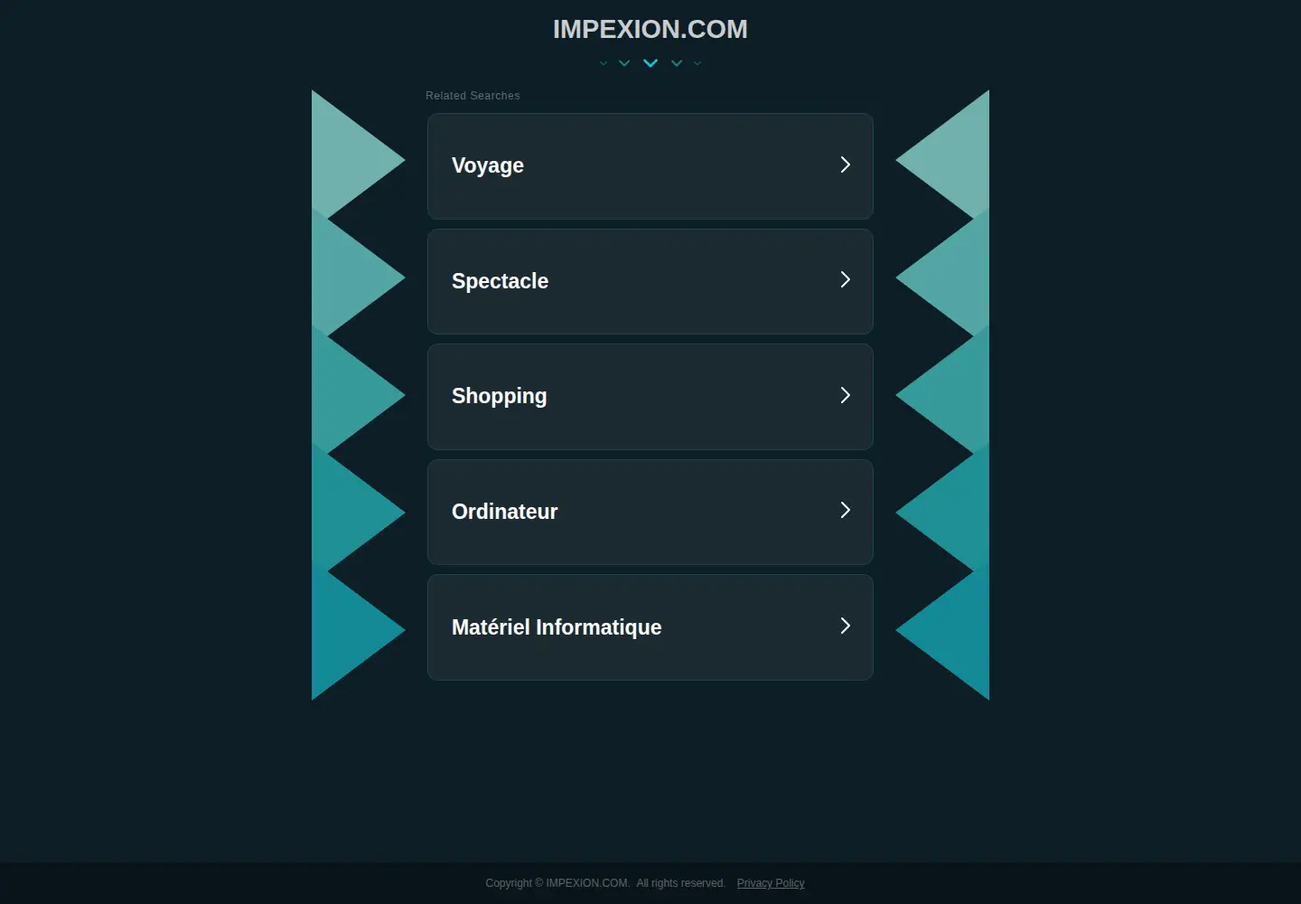 Captured homepage of impexion.com in the current scan