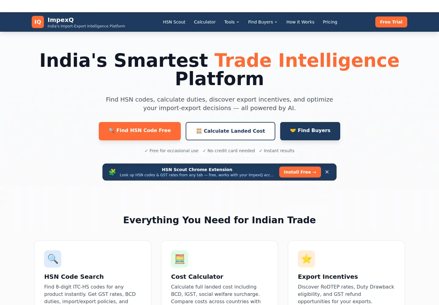 Captured homepage of impexq.com in the current scan