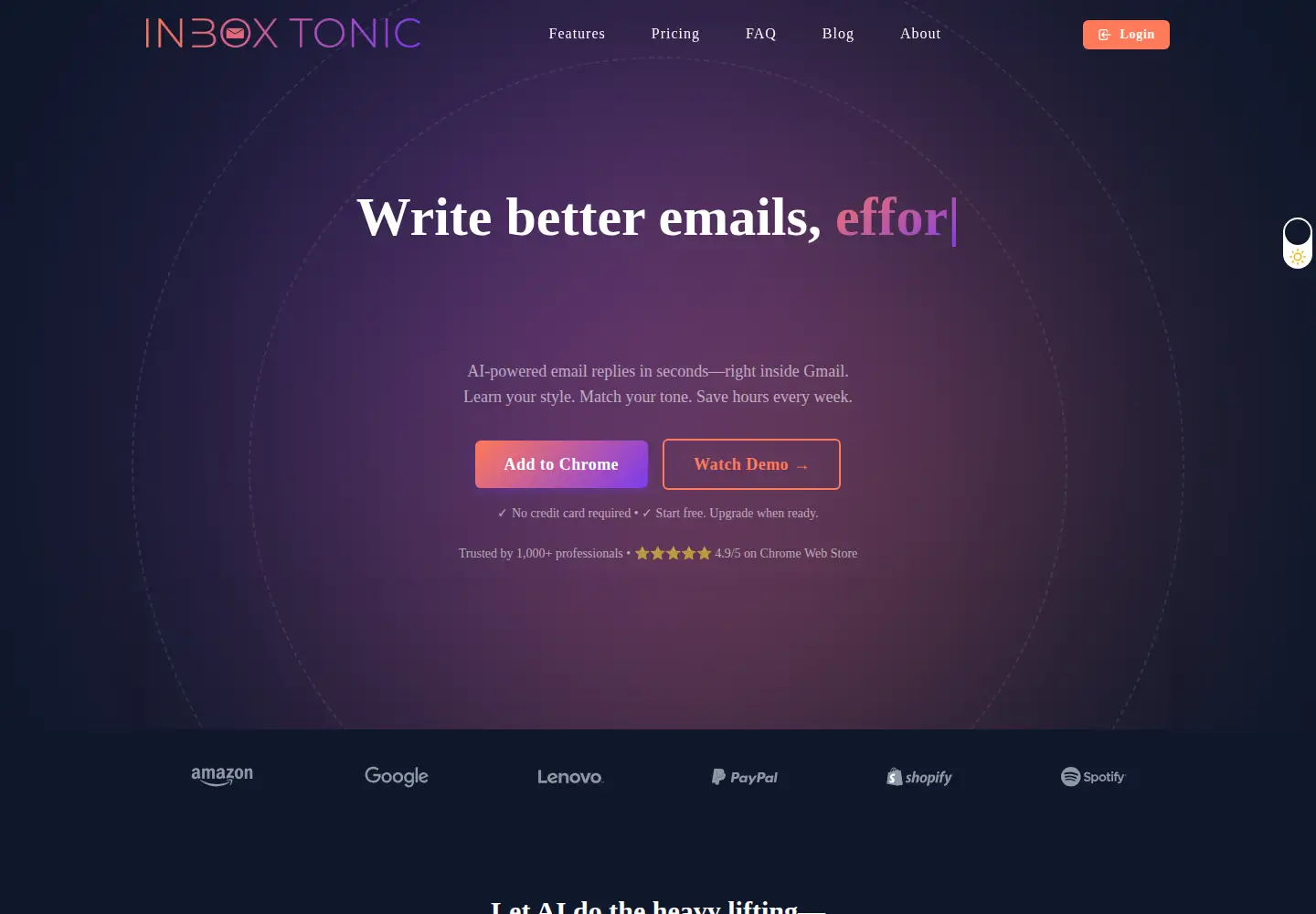 Screenshot of inboxtonic.com