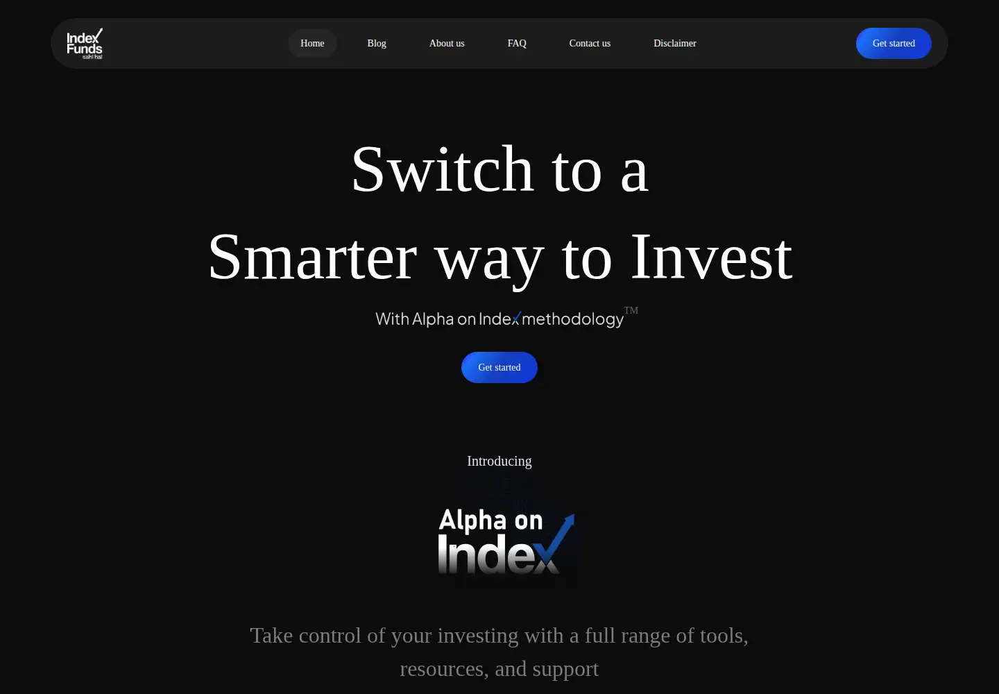 Captured homepage of indexfundssahihai.com in the current scan