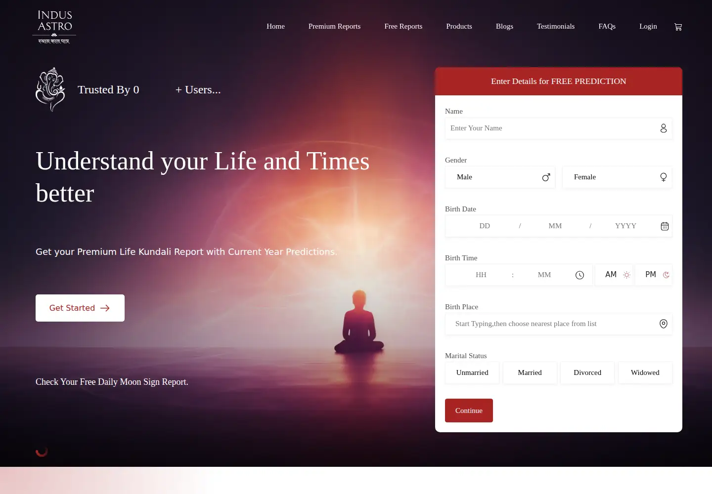 Screenshot of indusastro.com