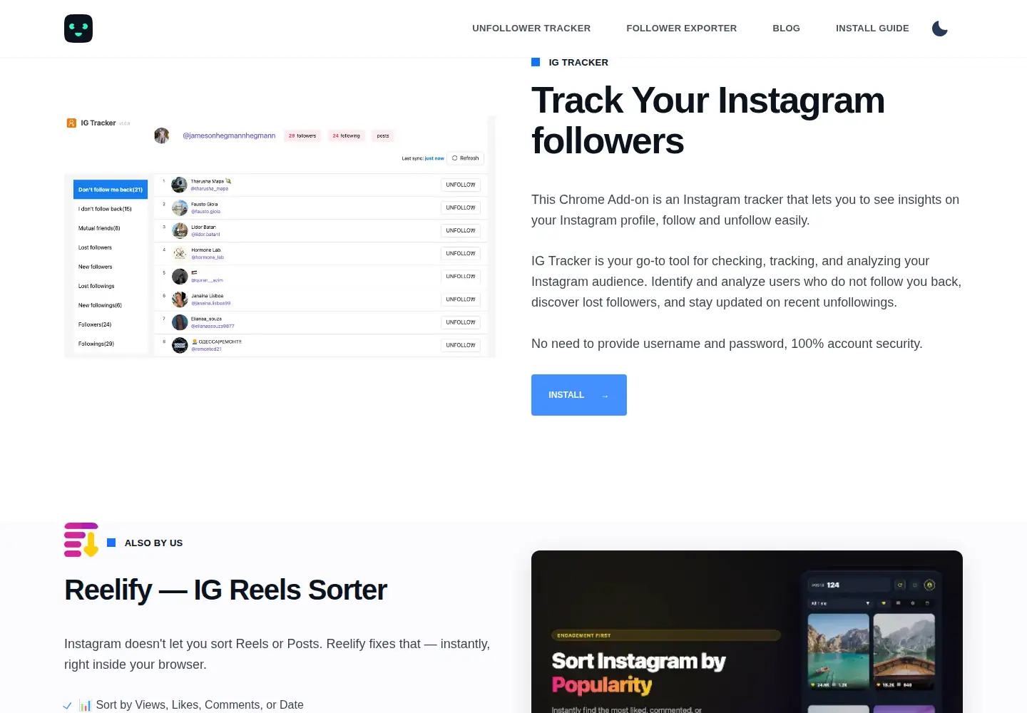 Captured homepage of infollowercheck.com in the current scan