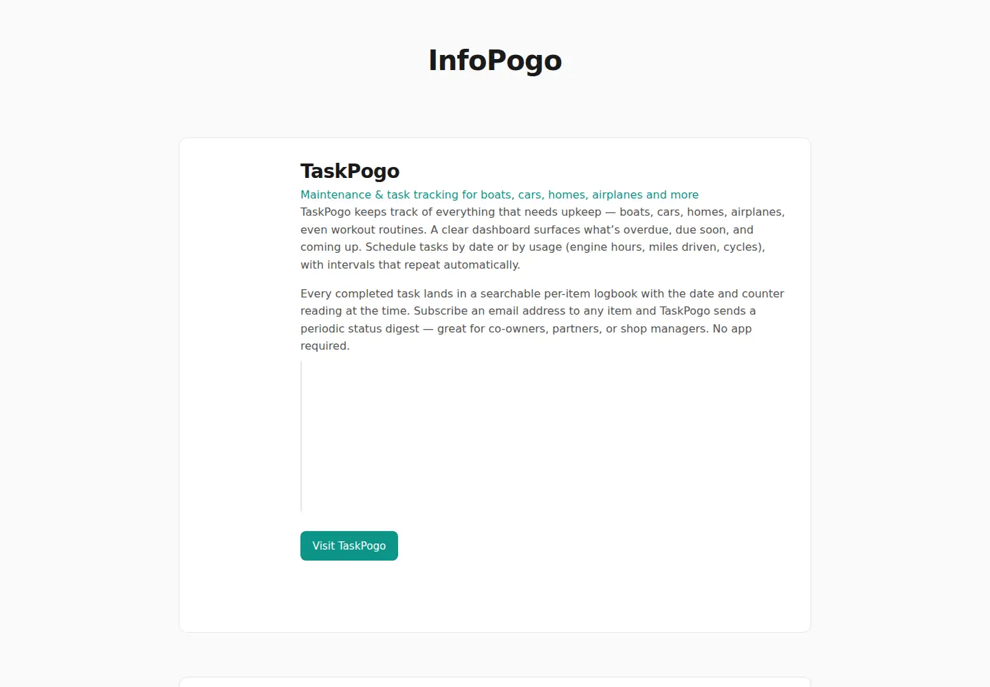 Captured homepage of infopogo.com in the current scan
