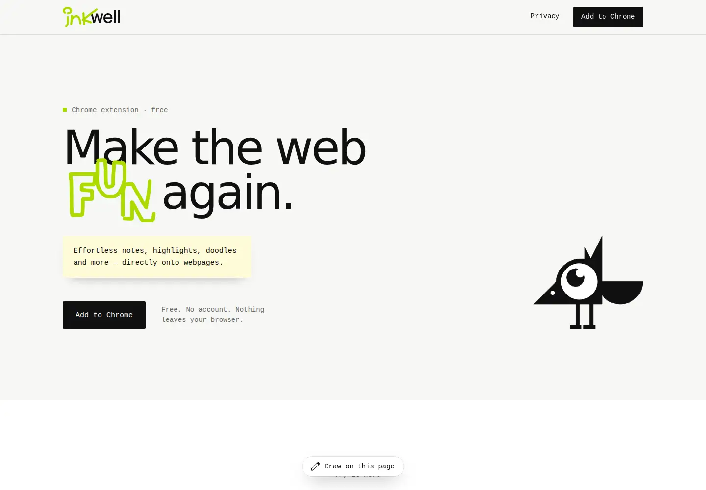 Screenshot of inkwell-extension.com