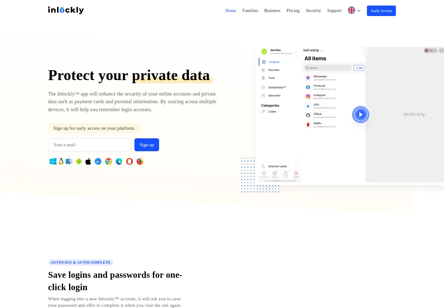 Captured homepage of inlockly.com in the current scan