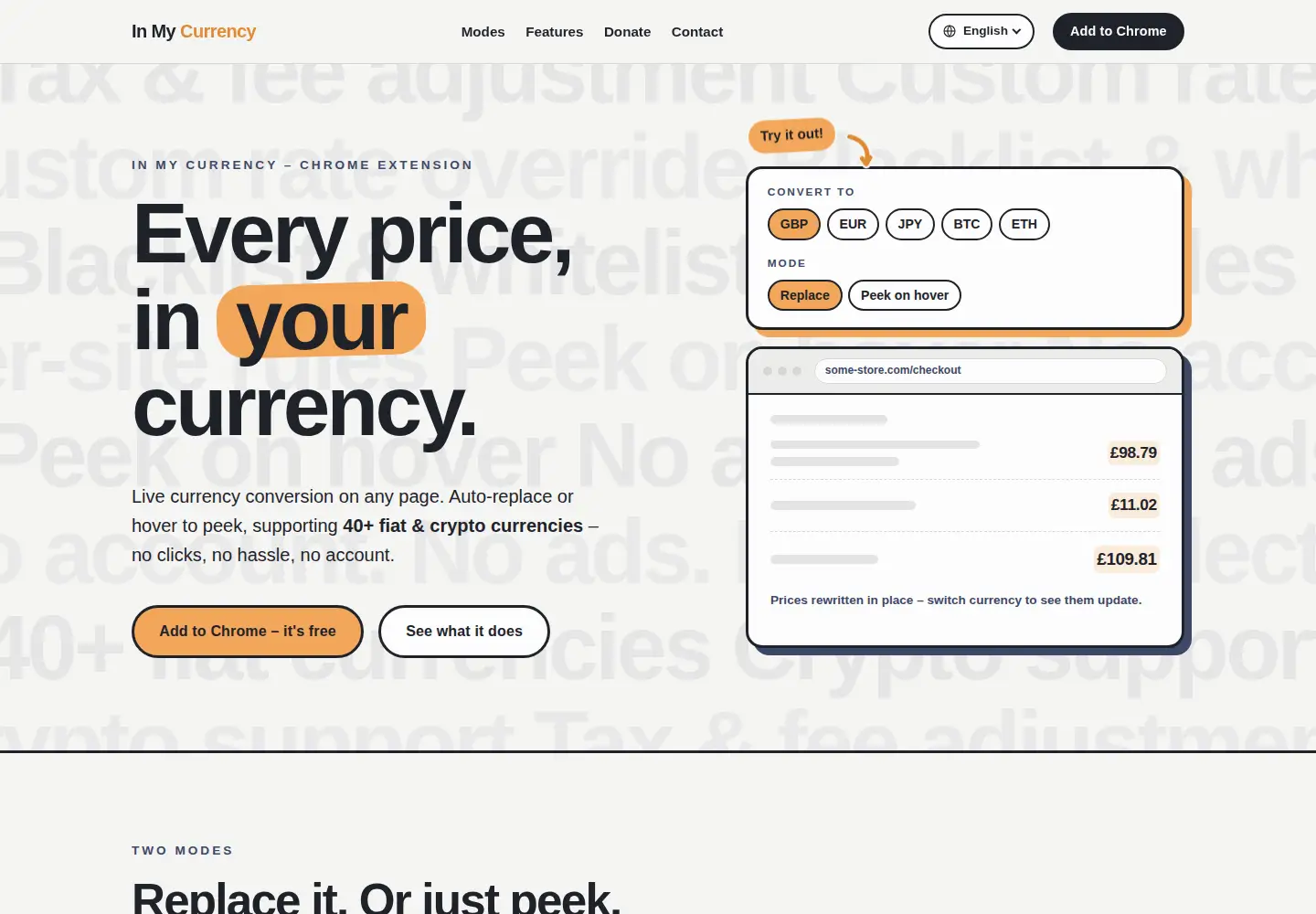 Screenshot of inmycurrency.com