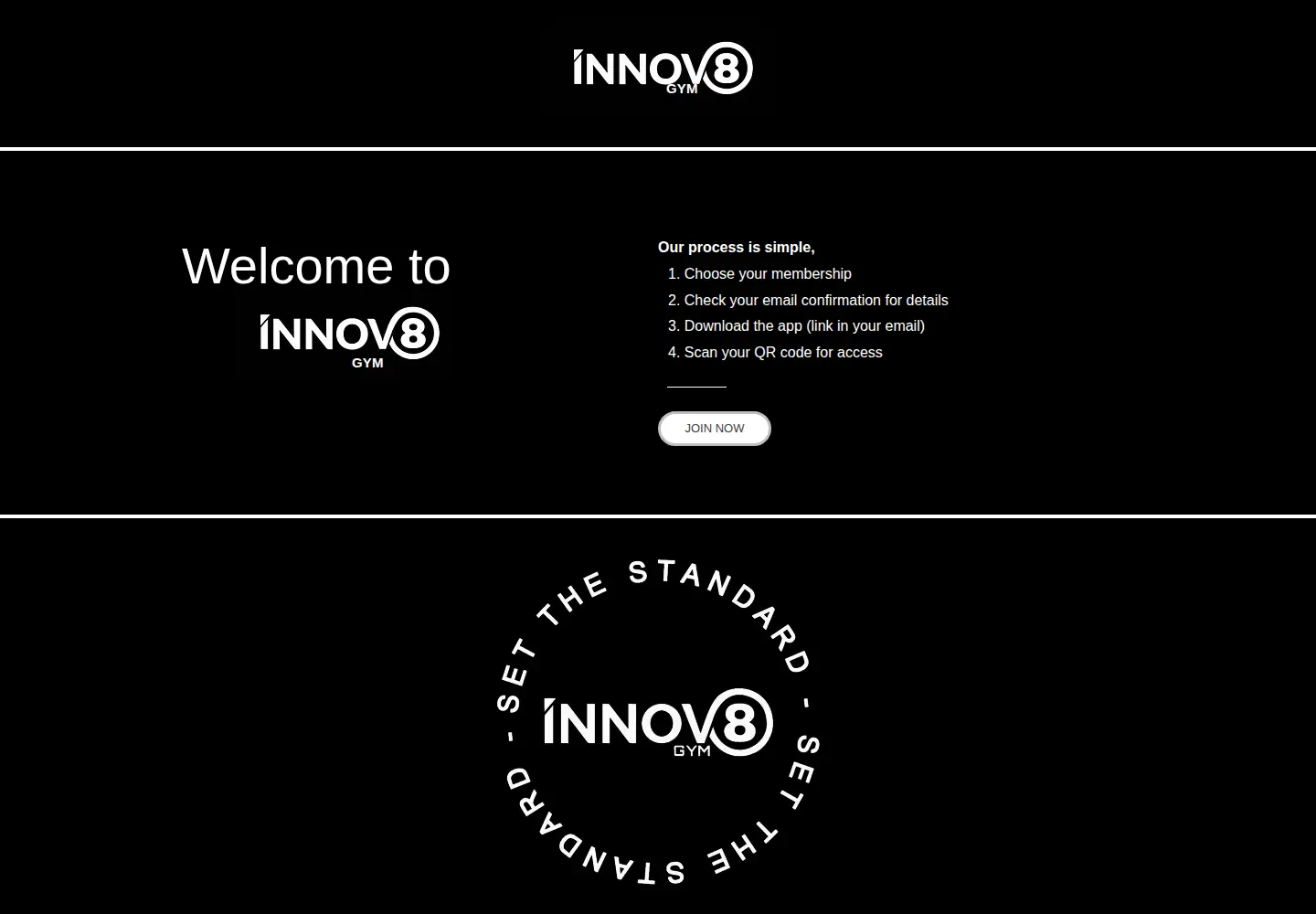 Captured homepage of innov8gym.com in the current scan