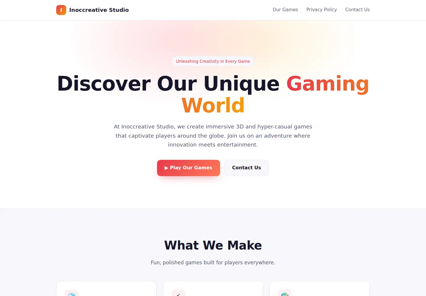 Screenshot of inoccreativestudio.com