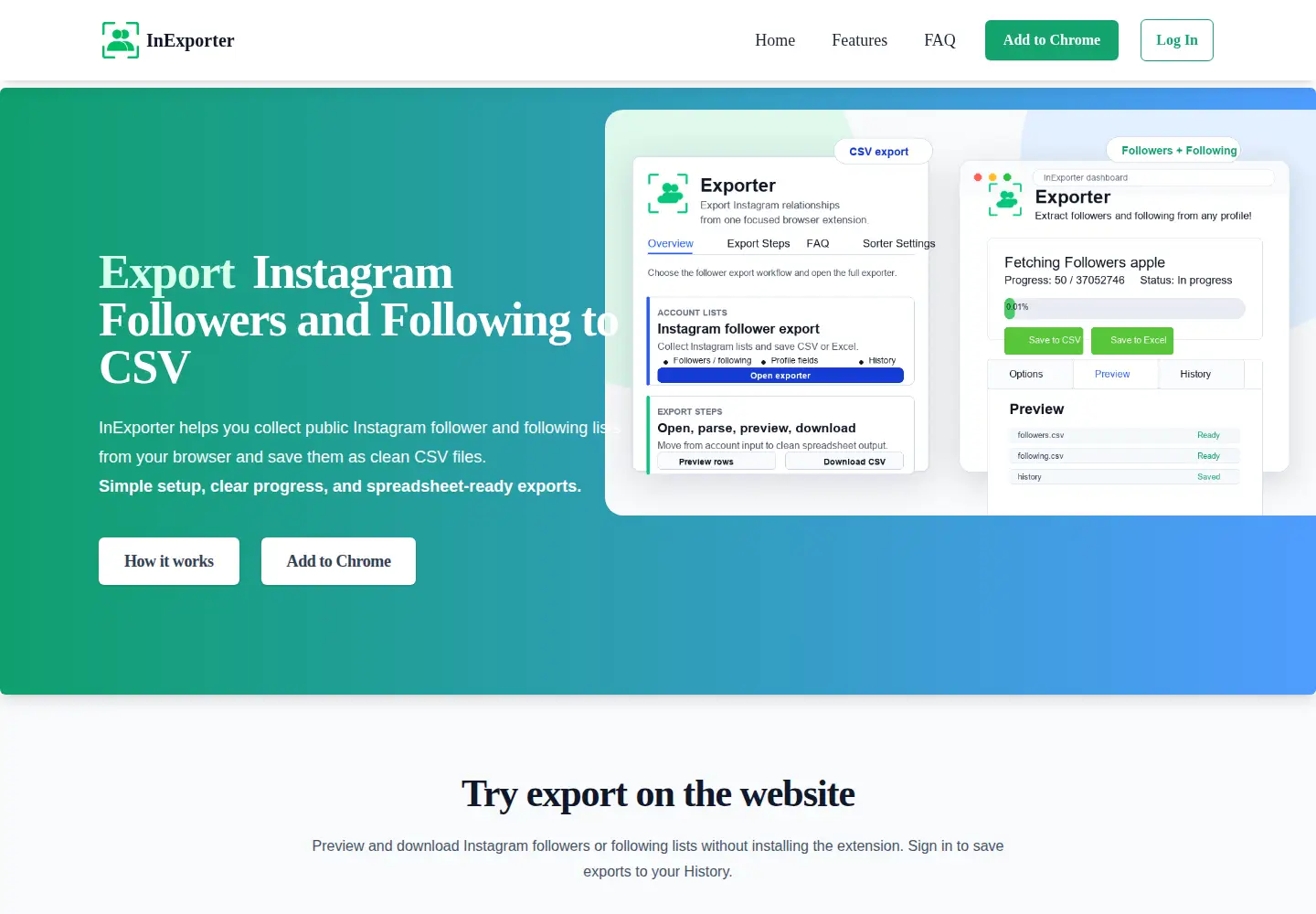Screenshot of insexporter.com