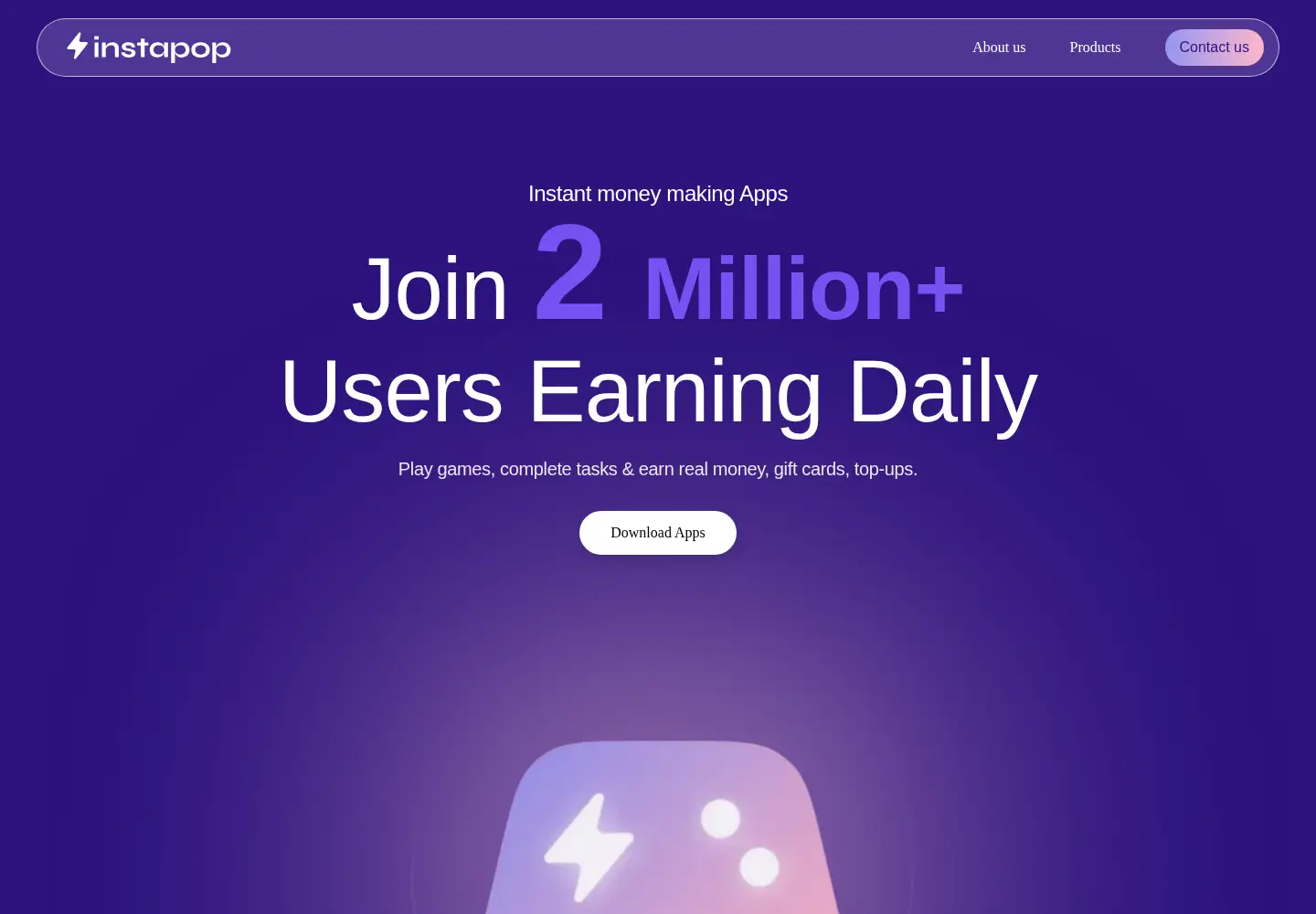 Screenshot of instapopinfovision.com
