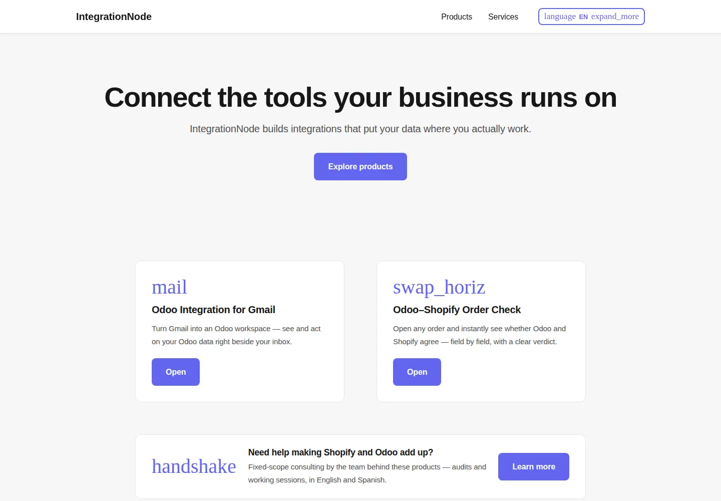 Screenshot of integrationnode.com