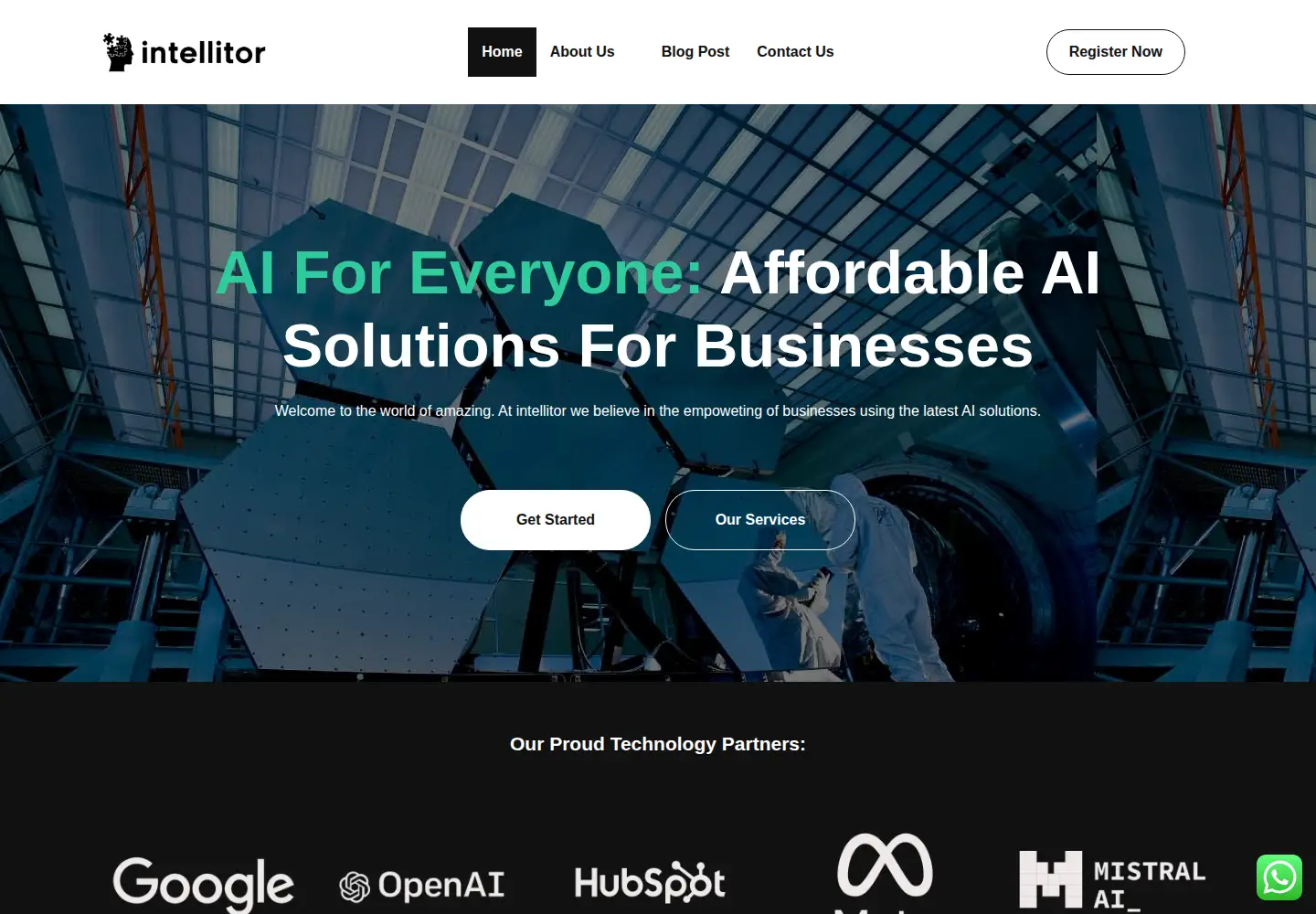 Captured homepage of intellitor.com in the current scan