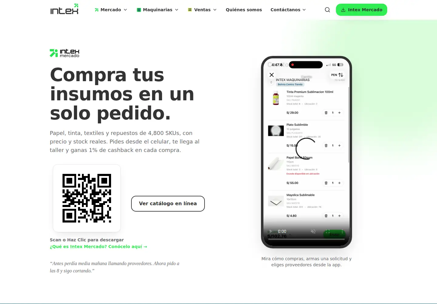 Screenshot of intexsac.com