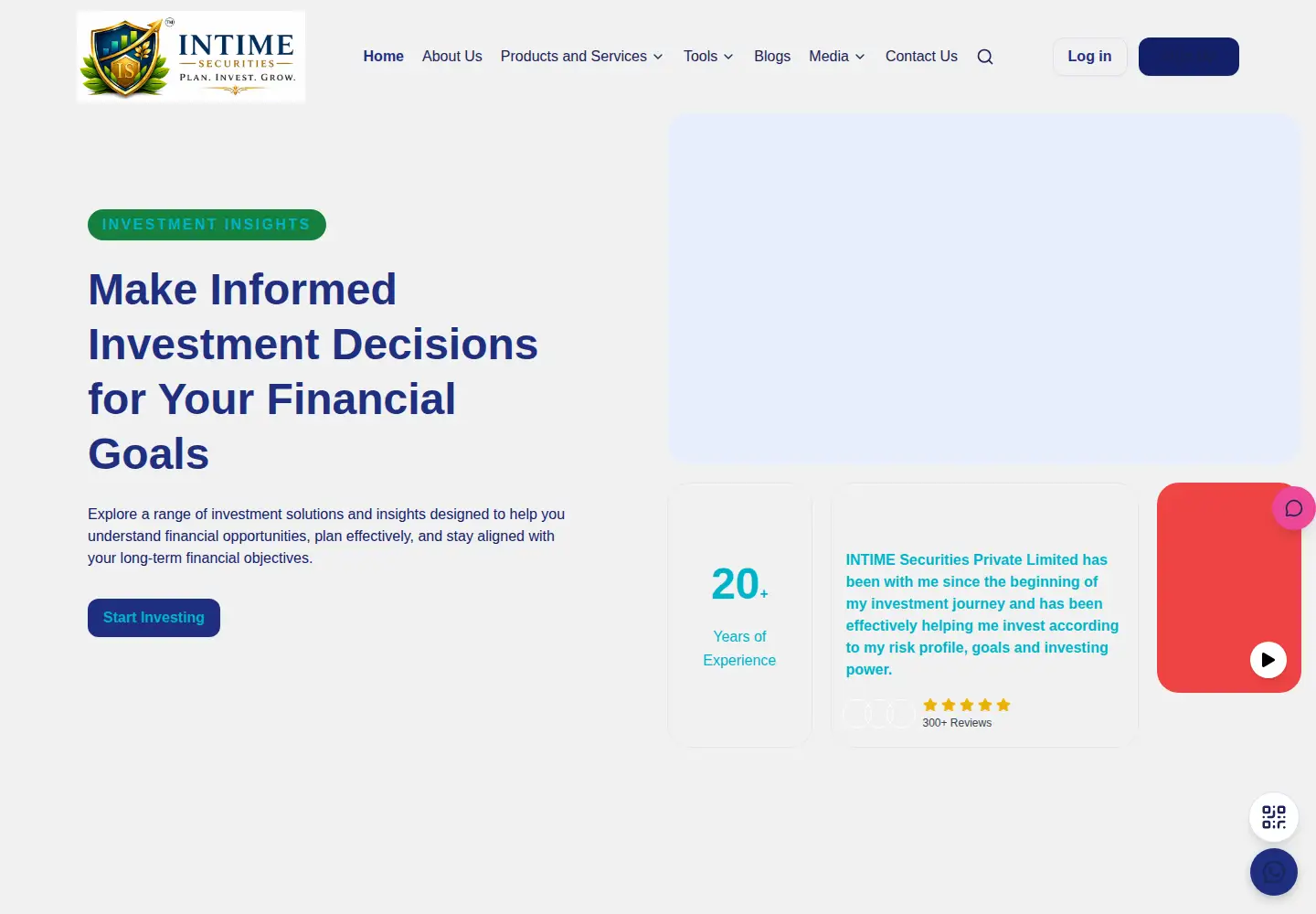 Captured homepage of intimesecurities.com in the current scan