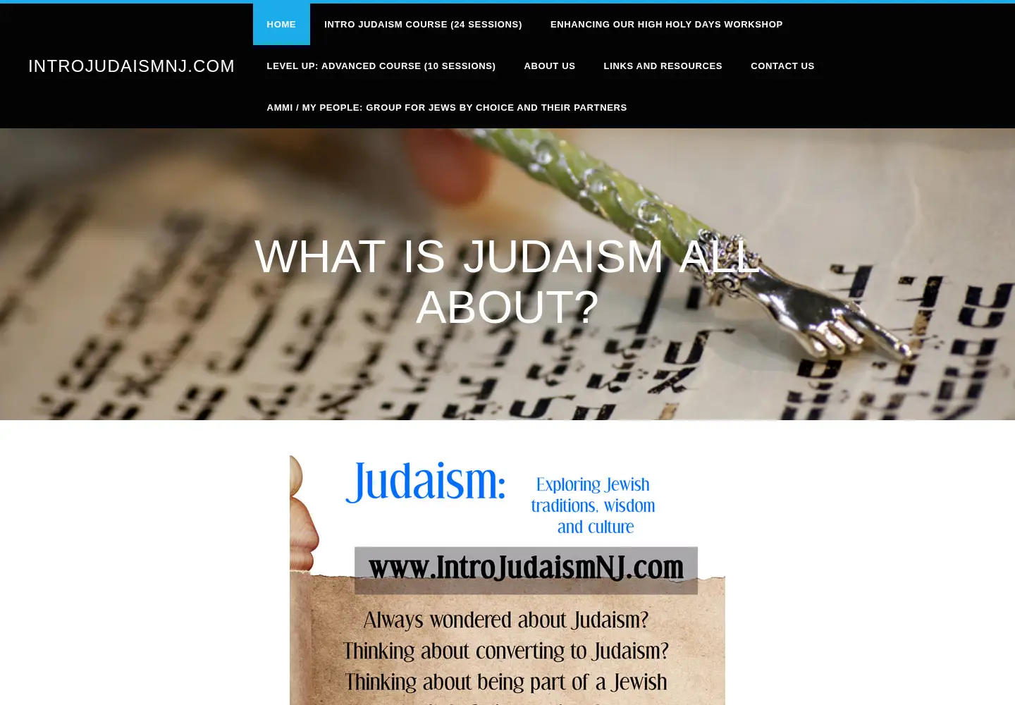 Captured homepage of introjudaismnj.com in the current scan