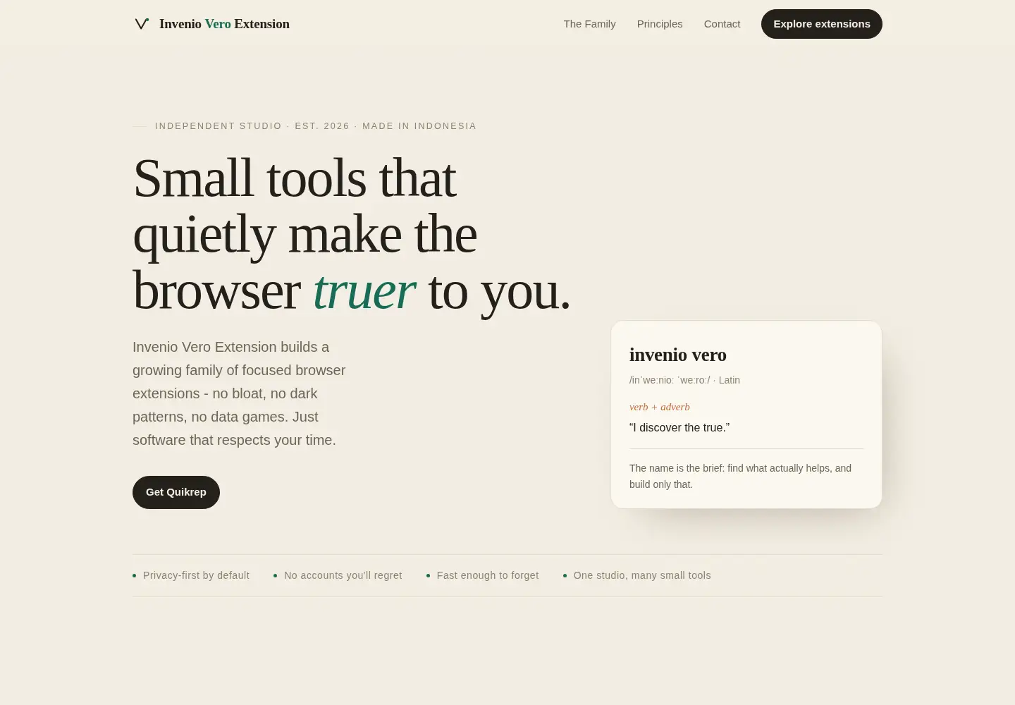 Screenshot of invenioveroextension.com