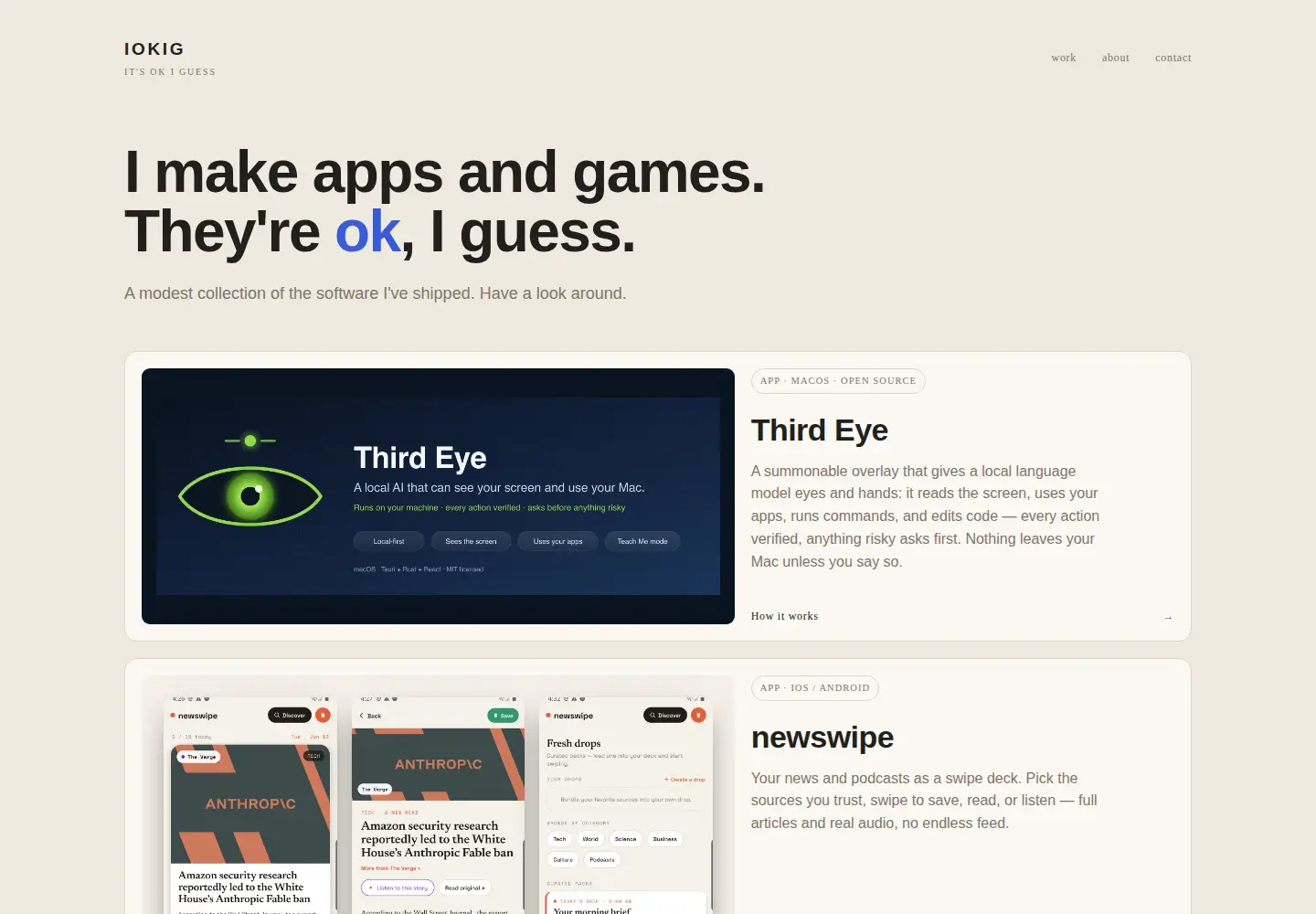 Screenshot of iokig.com