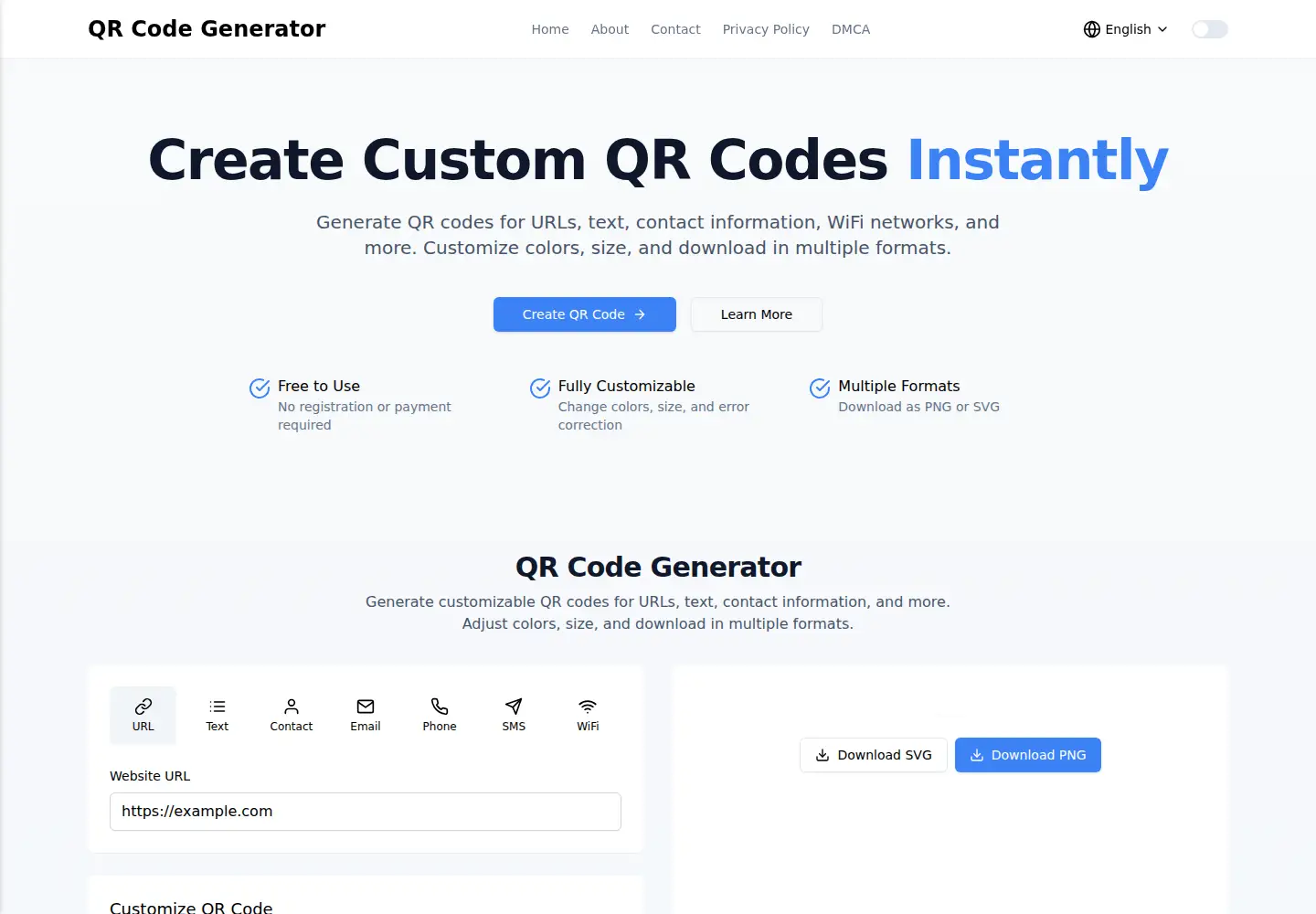 Screenshot of iqcodegenerator.com