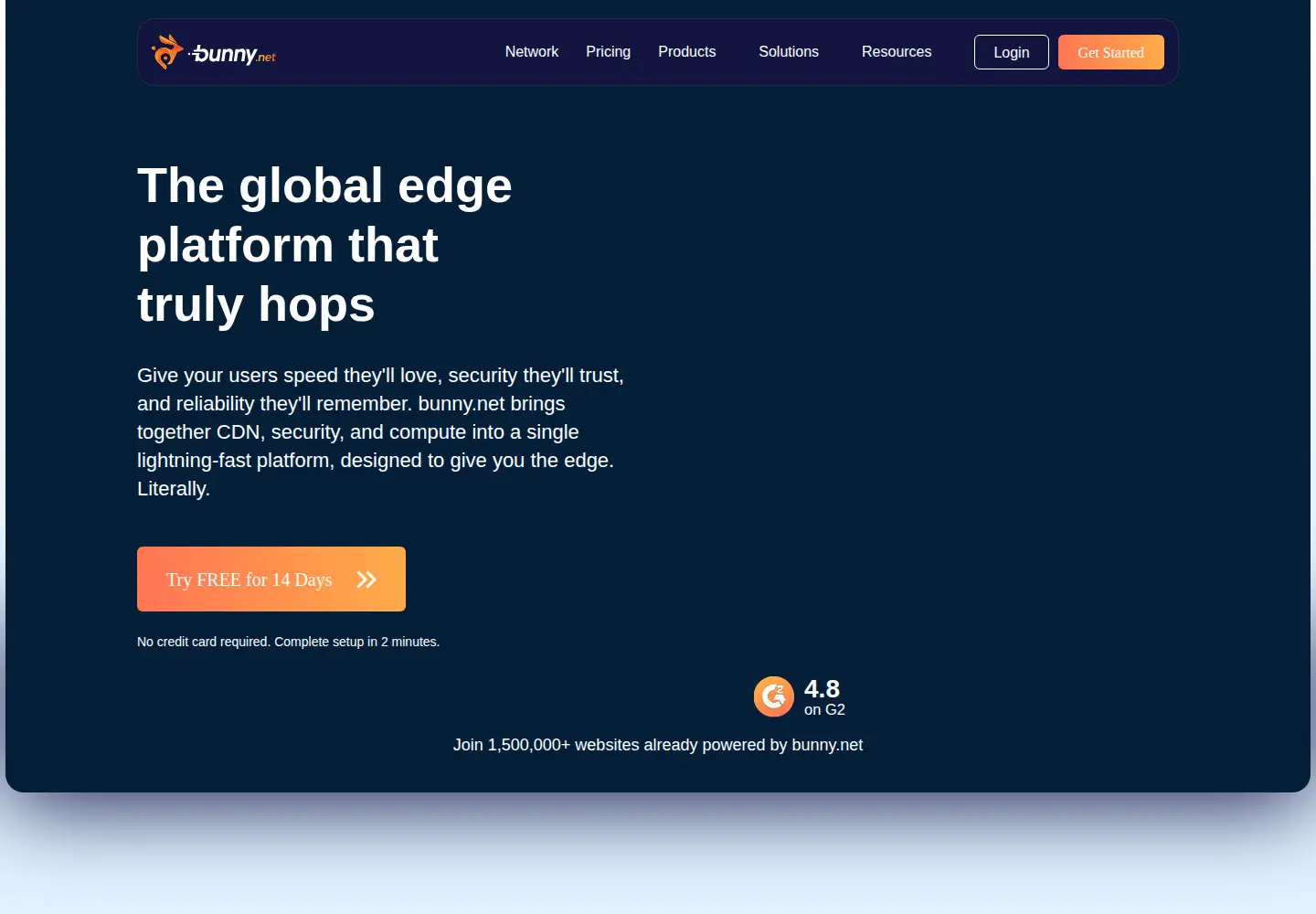 Screenshot of bunny.net