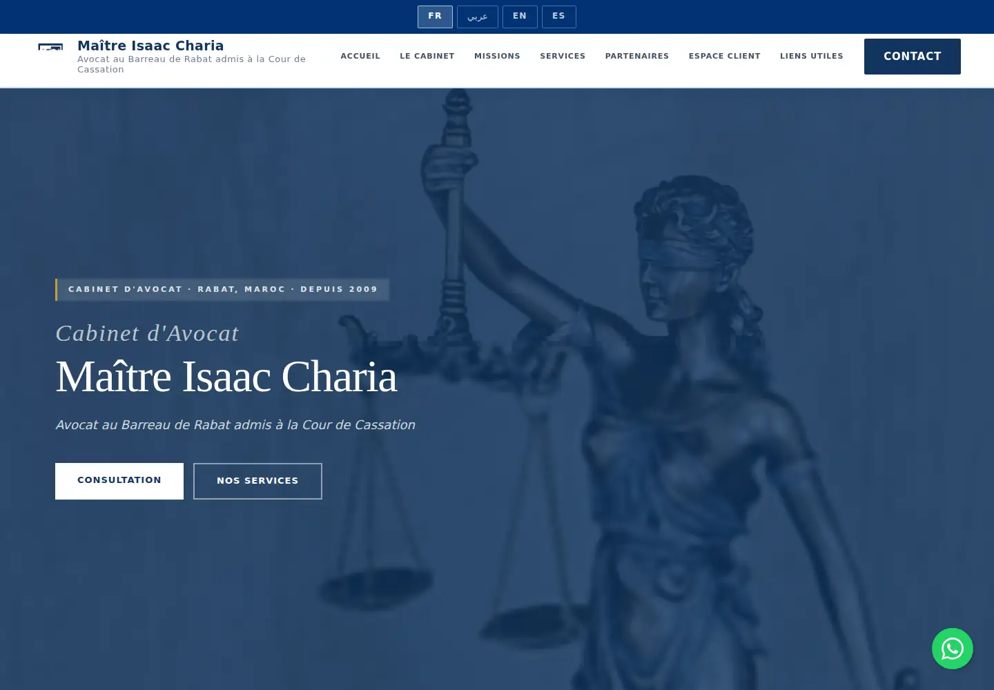 Captured homepage of isaacavocat.com in the current scan
