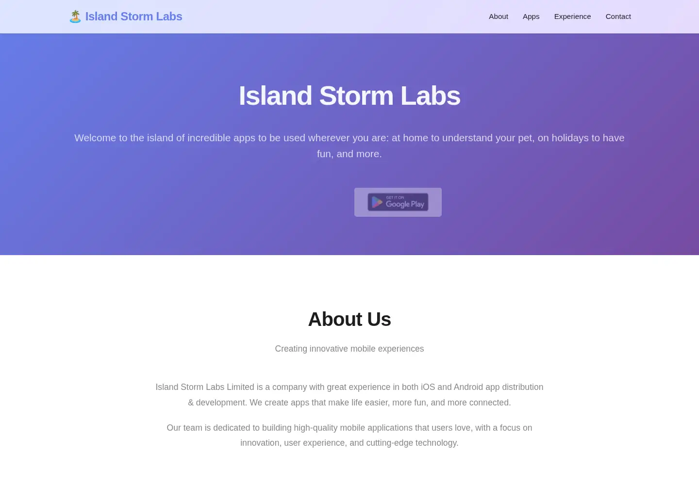 Captured homepage of islandstormlabs.com in the current scan