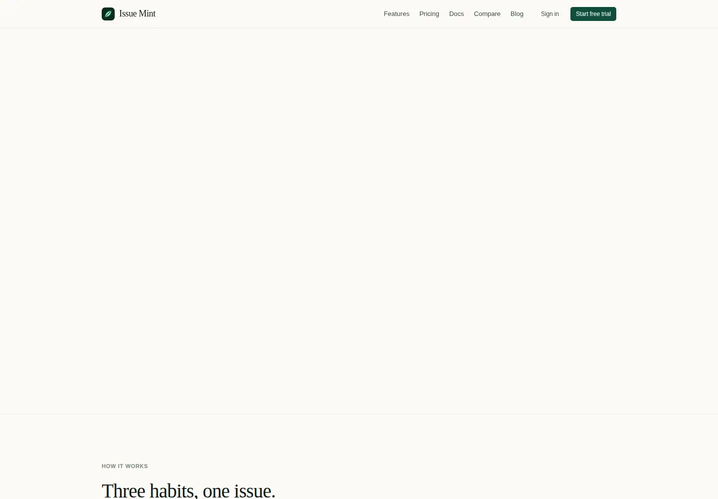 Captured homepage of issuemint.com in the current scan
