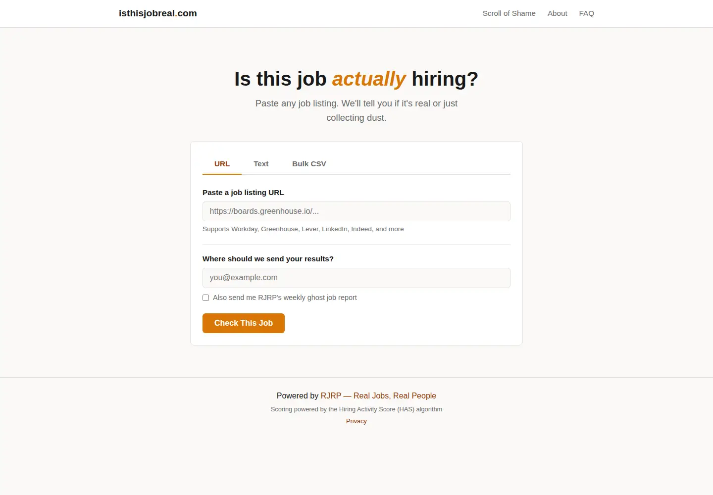 Screenshot of isthisjobreal.com